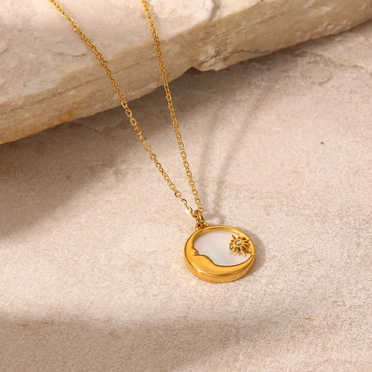 New moon star necklace