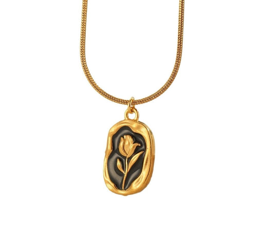 Rose Necklace black color