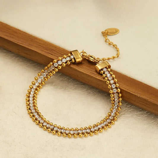Layered Beaded Chain Bracelet