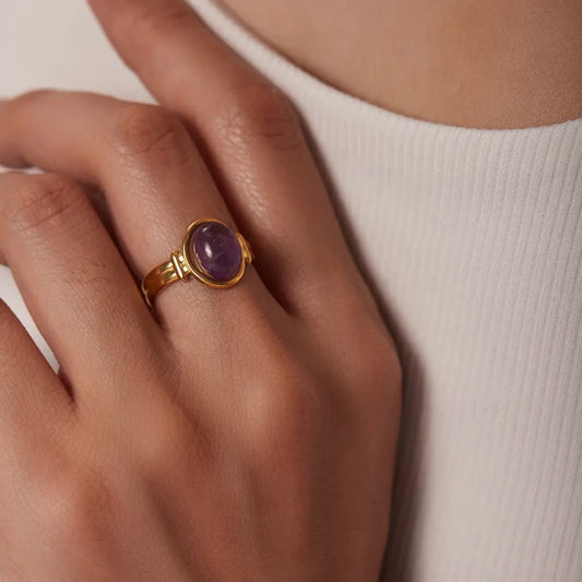Natural Stone Adjustable Ring