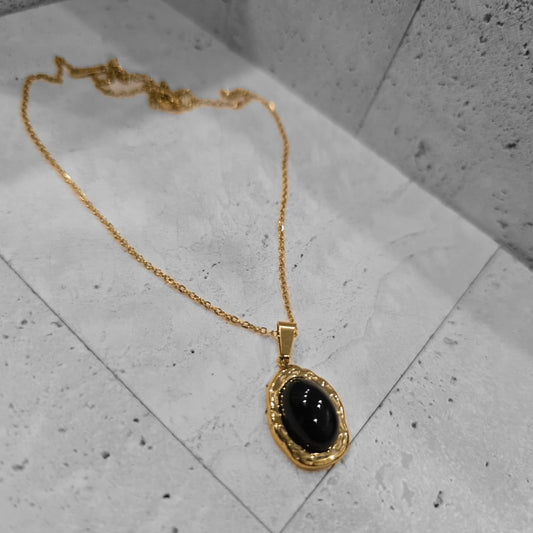 Block stone necklace