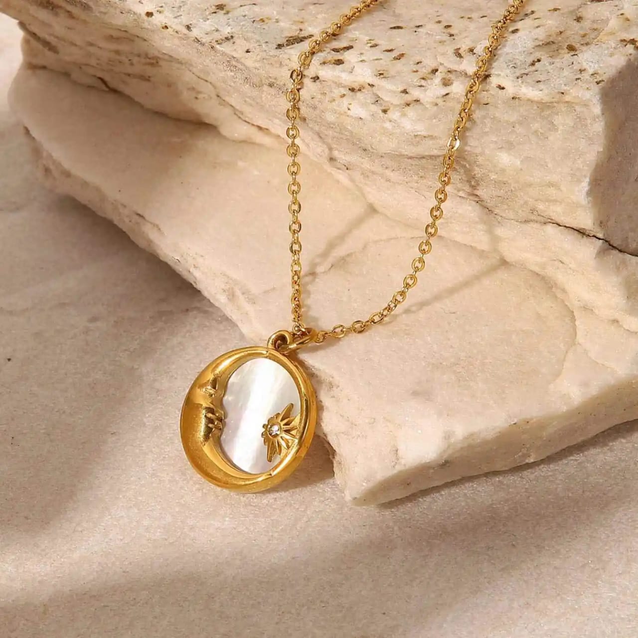 New moon  star necklace